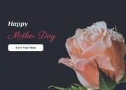Black Simple Photo Flower Happy Mother's Day Postcard - Seite 1