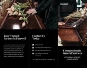 Simple Dark Blue Funeral Service Tri-fold  Brochure - Page 1