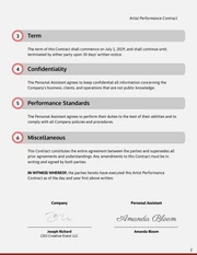 Artist Performance Contract Template - page 2