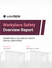 Workplace Safety Overview Report Template - Página 1