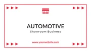 Red White Minimalist Automotive Showroom Business Card - page 1
