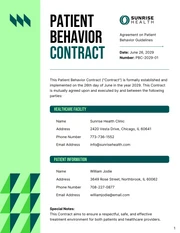 Patient Behavior Contract Template - Page 1