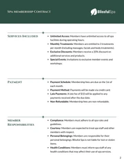 Spa Membership Contract Template - Page 2