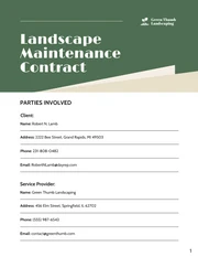 Landscape Maintenance Contract Template - Pagina 1