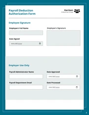 Payroll Deduction Authorization Form Template - Page 2