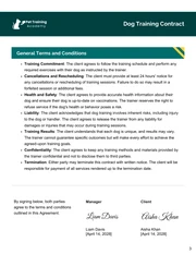 Dog Training Contract Template - page 3