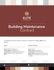 Building Maintenance Contract Template - Page 1