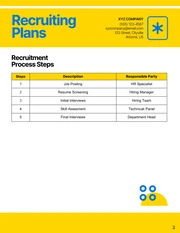 Simple Yellow Blue Recruiting Plan - Page 3