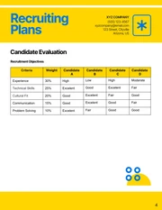 Simple Yellow Blue Recruiting Plan - Page 4
