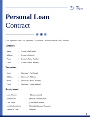 Minimalist White and Blue Loan Contracts - Page 1