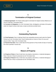 Mutual Termination Of Contract Template - page 2