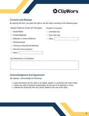 Video Release Form Template - Página 2