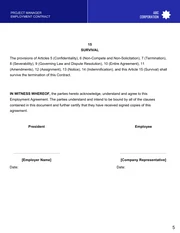 Project Manager Employment Contract Template - page 5