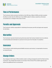 Basement Renovation Contract Template - Page 3