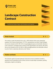 Landscape Construction Contract Template - Pagina 1