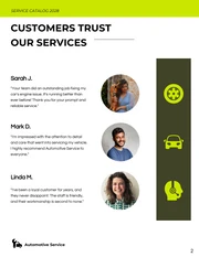 Green Light and White Minimalist Service Catalog - Page 2