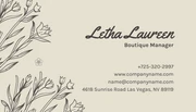 Beige Classic Floral Vintage Boutique Business Card - Page 2