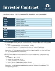 Teal and Light Blue Minimalist Investor Contract - Page 1