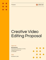 Creative Video Editing Proposal Template - Page 1