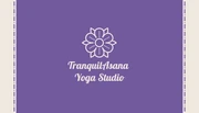 Lilac And Beige Minimalist Yoga Studio Business Card - page 1