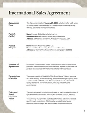 International Sales Contract Template - page 1