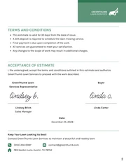 Lawn Mowing Estimate Template - Seite 2