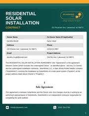 Residential Solar Installation Contract Template - Pagina 1