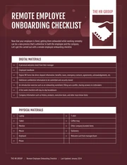 HR Virtual Onboarding Checklist Template - Page 1