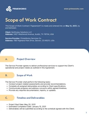 Scope of Work Contract Template - Seite 1