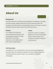 Green And Cream Simple Environmental Awareness Event Proposal - page 2