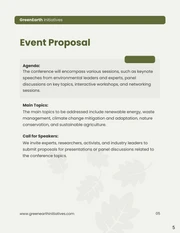 Green And Cream Simple Environmental Awareness Event Proposal - page 5