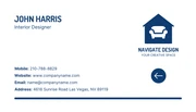 Navy And White Professional Interior Design Business Card - Page 2