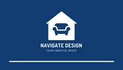 Navy And White Professional Interior Design Business Card - Page 1
