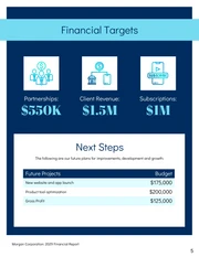 Blue Editable Financial Report - Page 5