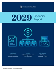 Blue Editable Financial Report - Page 1