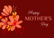 Red Minimalist Happy Mother's Day Postcard - Seite 1
