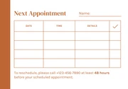 White And Brown Minimalist Aesthetic Appointment Card - Page 2