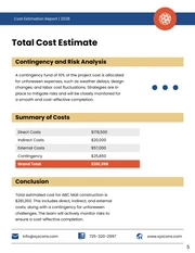 Cost Estimation Report - Page 5
