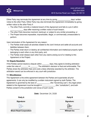 Purple and White Minimalist Modern Project Joint Venture Agreement - Page 4