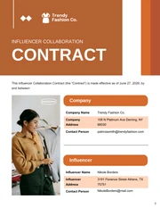 Influencer Collaboration Contract Template - Pagina 1