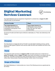 Digital Marketing Contract Template - Seite 1