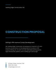 Minimalist Black And Blue Construction Proposal - Page 1