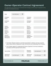 Owner-Operator Contract Template - page 1