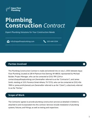 Plumbing Construction Contract Template - Seite 1