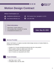 Motion Design Contract Template - Pagina 1