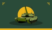 Dark Green And Yellow Simple Illustration Military Business Card - page 1