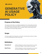 Generative AI Usage Policy Template - Seite 1