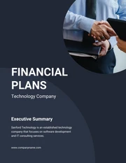 Dark Blue Financial Plans - Page 1