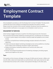 Employment Contract Template - page 1