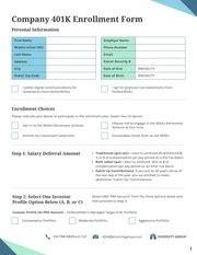 Company 401K Enrollment Form - صفحة 1